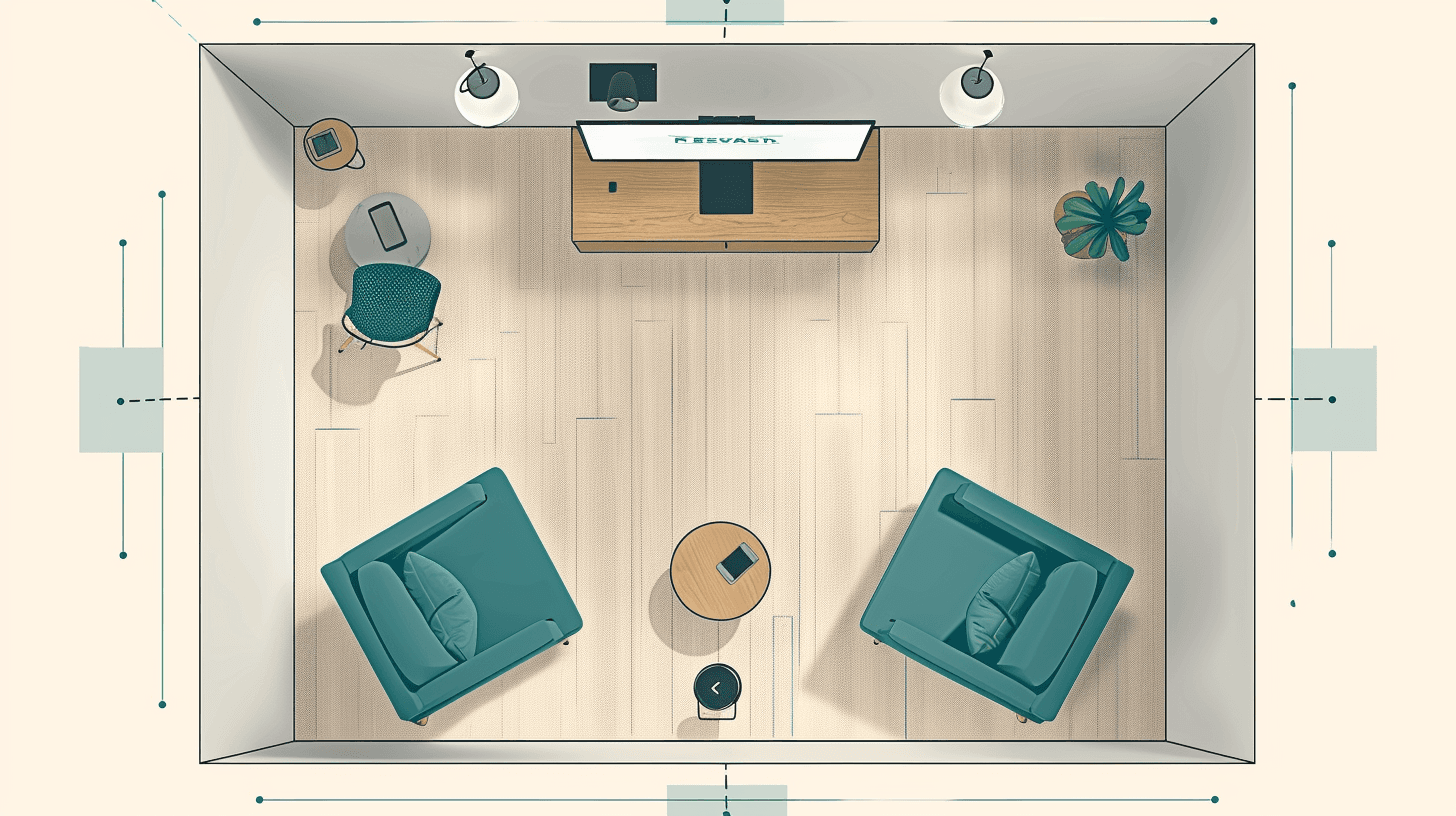 Small hybrid meeting room with display and camera